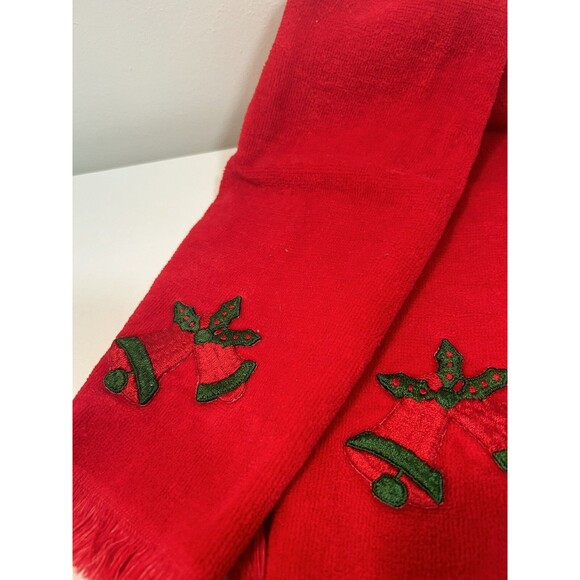 VTG Fieldcrest Lustre Hand Towels Lot of 3 Red Holiday - Picture 4 of 8